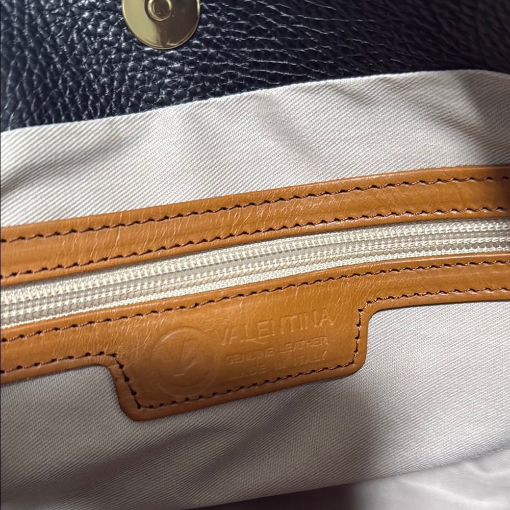 Valentina Black and Tan Crossbody Bag with Structured Silhouette - Picture 3 of 5